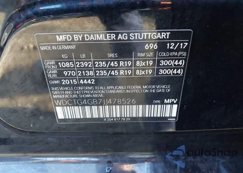 2018 Mercedes-Benz Gla 250 4Matic z USA, uszkodzony, nr VIN WDCTG4GB7JJ478526